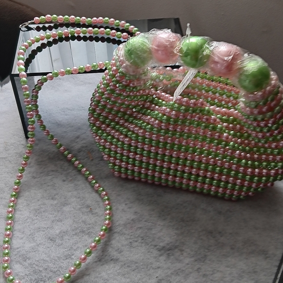 Colorful Beaded Handbag with Matching Strap - Picture 1 of 2